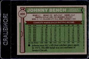 lot 42 image: 1976 Topps Johnny Bench #300