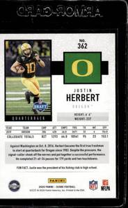 lot 48 image: 2020 Score Justin Herbert Rookie #362