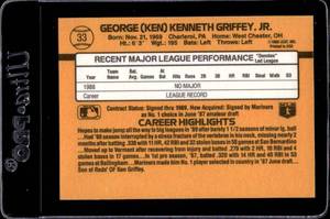lot 26 image: 1989 Donruss Ken Griffey Jr. Rookie #33