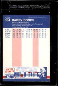 lot 27 image: 1987 Fleer Barry Bonds Rookie #604