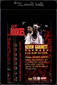 lot 136 image: 1995 Signature Red Hot Rookies Kevin Garnett #R6