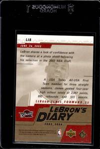 lot 138 image: 2003 Upper Deck LeBrons Diary Lebron James Rookie #LJ8