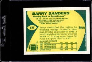 lot 147 image: 1989 Topps Traded Barry Sanders Rookie #83T