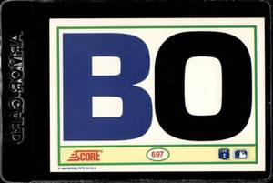 lot 108 image: 1990 Score Bo Jackson Black & White #697 Iconic Card