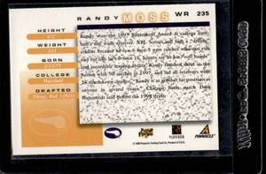 lot 112 image: 1998 Score Randy Moss Rookie #235