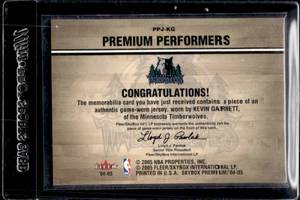 lot 118 image: 2004 Skybox Premium Performers Jersey Kevin Garnett