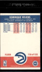 lot 120 image: 1987 Fleer Dominique Wilkins #118