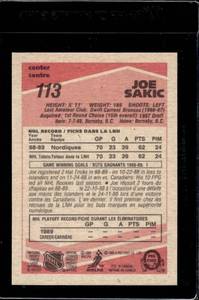 lot 105 image: 1989 O-PEE-CHEE Joe Sakic Rookie #113