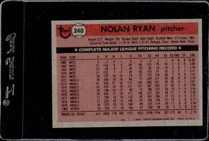 lot 124 image: 1981 Topps Nolan Ryan #240