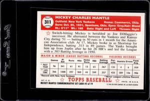 lot 128 image: 1996 Topps Mickey Mantle 1952 Topps Commemorative #2
