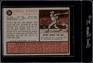 lot 129 image: 1961 Topps Ernie Banks #25