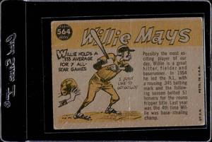 lot 130 image: 1960 Topps Willie Mays #564