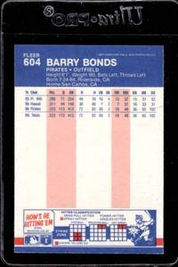 lot 175 image: 1987 Fleer Barry Bonds Rookie #604