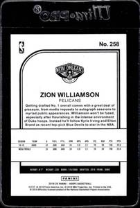 lot 177 image: 2019 NBA Hoops Zion Williamson Rookie #258
