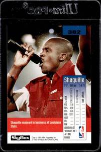 lot 178 image: 1992 Skybox Shaquille ONeal Rookie #382