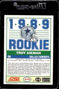lot 179 image: 1989 Score Troy Aikman Rookie #270