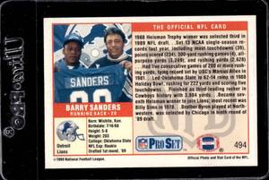 lot 181 image: 1989 Pro Set Barry Sanders Rookie #494