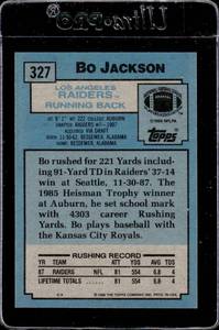 lot 182 image: 1988 Topps Bo Jackson Rookie #327