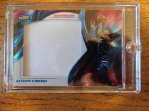 lot 64 image: 2021 Panini Jumbo Jersey Anthony Edwards Serial #6399