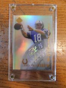 lot 20 image: 1998 Authentic Edge Peyton Manning Rookie Card Serial #48916000