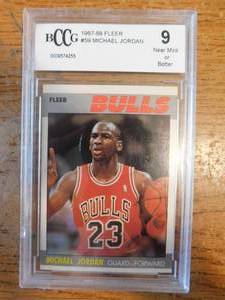 lot 23 image: BCCG 9 1987 Fleer Michael Jordan #59 2nd Year Card