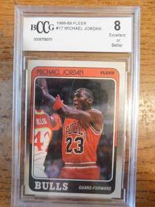 lot 24 image: BCCG 8 1988 Fleer Michael Jordan #17