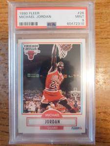 lot 151 image: PSA 9 Mint 1990 Fleer Michael Jordan #26