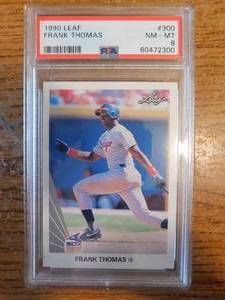 lot 154 image: PSA 8 1990 Leaf Frank Thomas Rookie #300