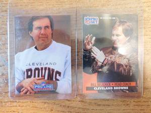 lot 160 image: (2) 1991 Bill Belichick Rookies - Pro Set & Pro Line