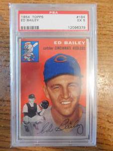 lot 191 image: PSA 5 1954 Topps Ed Bailey #184