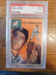 lot 193 image: PSA 5 1954 Topps Carl Scheib #118