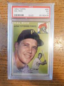 lot 195 image: PSA 5 1954 Topps Hal Rice #95