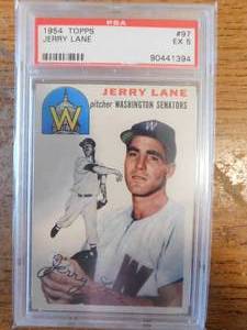 lot 199 image: PSA 5 1954 Topps Jerry Lane #97