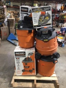 Pallet of Ridgid WetDry Shop Vacs Custome rReturns See Terms on Auction