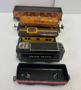 Group Of Vintage Tin Litho Train Cars Some Lionel