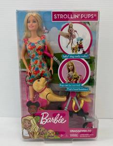 Barbie Strollin Pups Barbie NIB