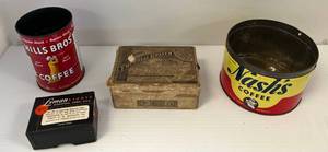Group Of Misc. Advertising Tins And Boxes