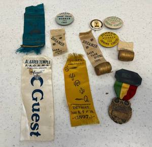 Group Of Misc. Antique Zuhrah Shrine Circus Items Some Dated 1895,1897 And 1960s