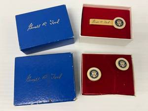 Group Including Vintage Gerald R. Ford Presidential Tie Clip And Cuff Links