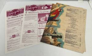 Group Of Disney Items Including Euro Disneyland Paper And Disney Menus
