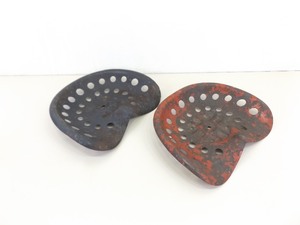 2 Antique Metal Tractor Seats