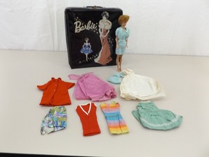 Vintage Barbie Doll, Clothes, and Case
