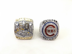 2015 Denver Broncos Super Bowl Miller Ring and 2016 Chicago Cubs Rizzo World Series Ring