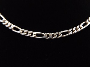 .925 Sterling Silver Thick Figaro Link Necklace