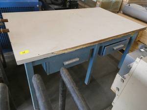 Work table - steel legs and drawers formica top 30x60