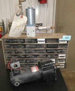 Screw organizer bin, Dayton gearmotor and a pneumatic solenoid