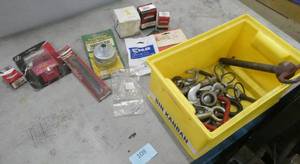Misc parts and hitch pins, eye bolts, hangers