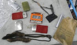 Lot of hand warmers and duck call
