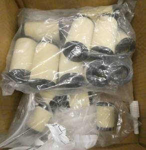 group of new air filters and 6 brass reducers