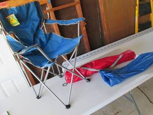 2 collapsible canvas chairs with ca...